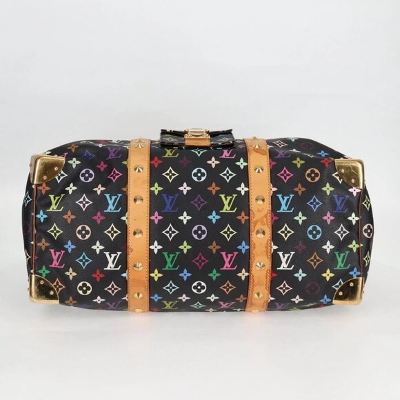 LOUIS VUITTON Monogram Multicolor Keepall 45 Bag Black M92640 Auth 117676V - Picture 5 of 16